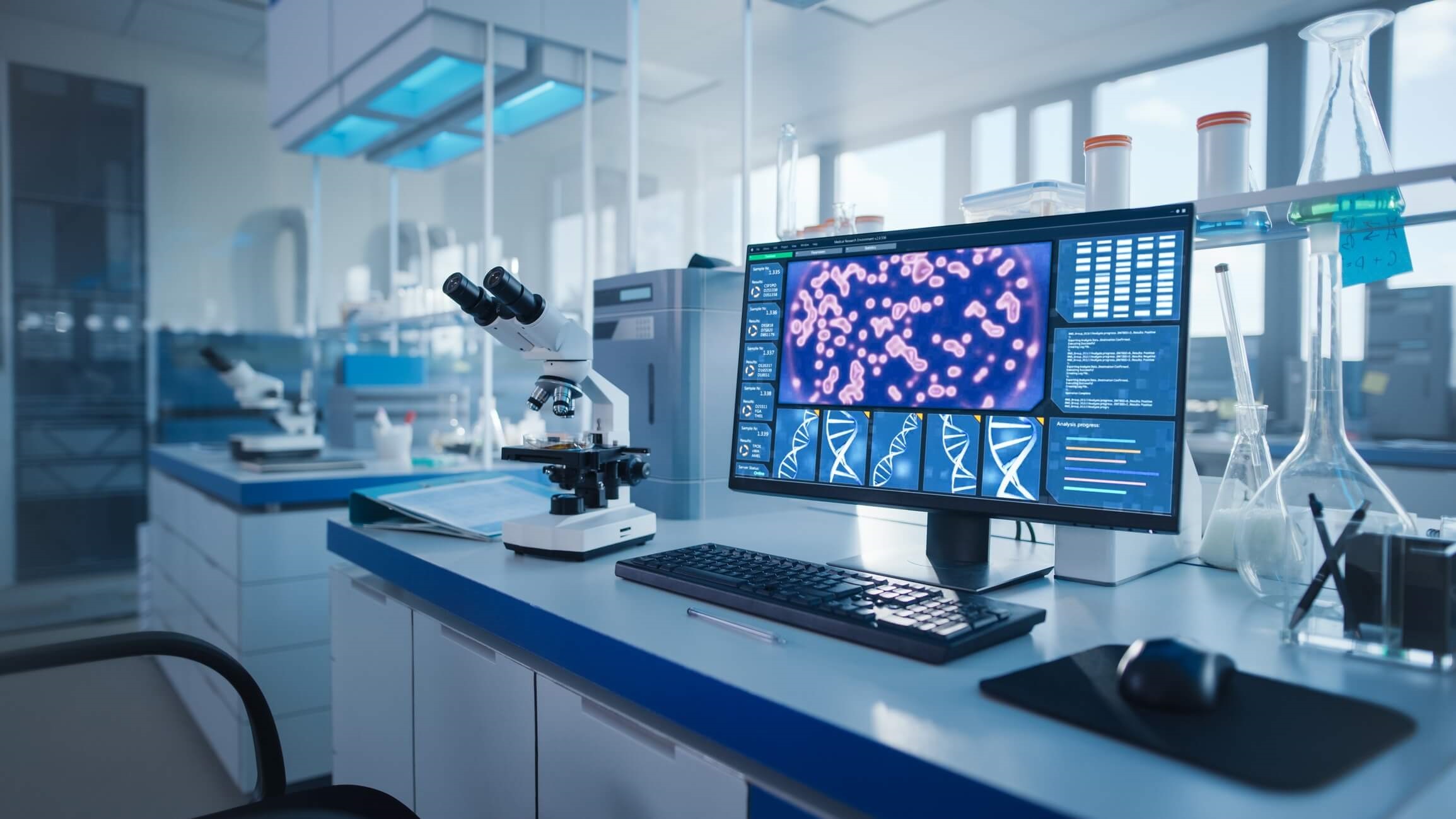 inside an research and development facility for covid-19 research